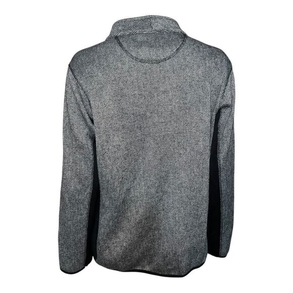 Marc New York Andrew Marc Sweater Jacket in Black White Herringbone XL EUC - Picture 5 of 10